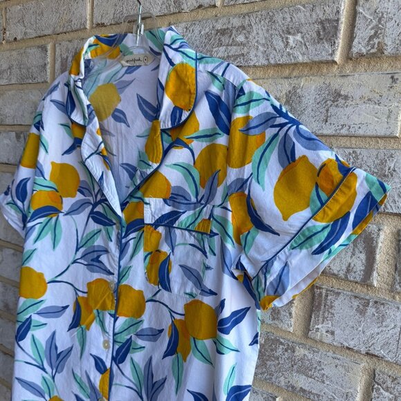 Printfresh 100% Organic Cotton Short Sleeve Lemon Print Sleep Shirt Size M. - Picture 6 of 8